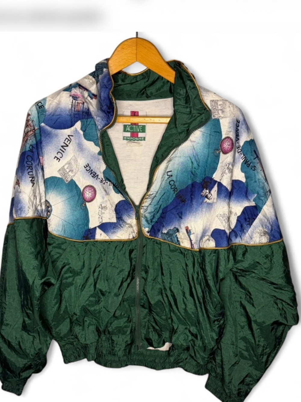 Vintage Active Exposure‎ Graphic Windbreaker Jacket Size Medium